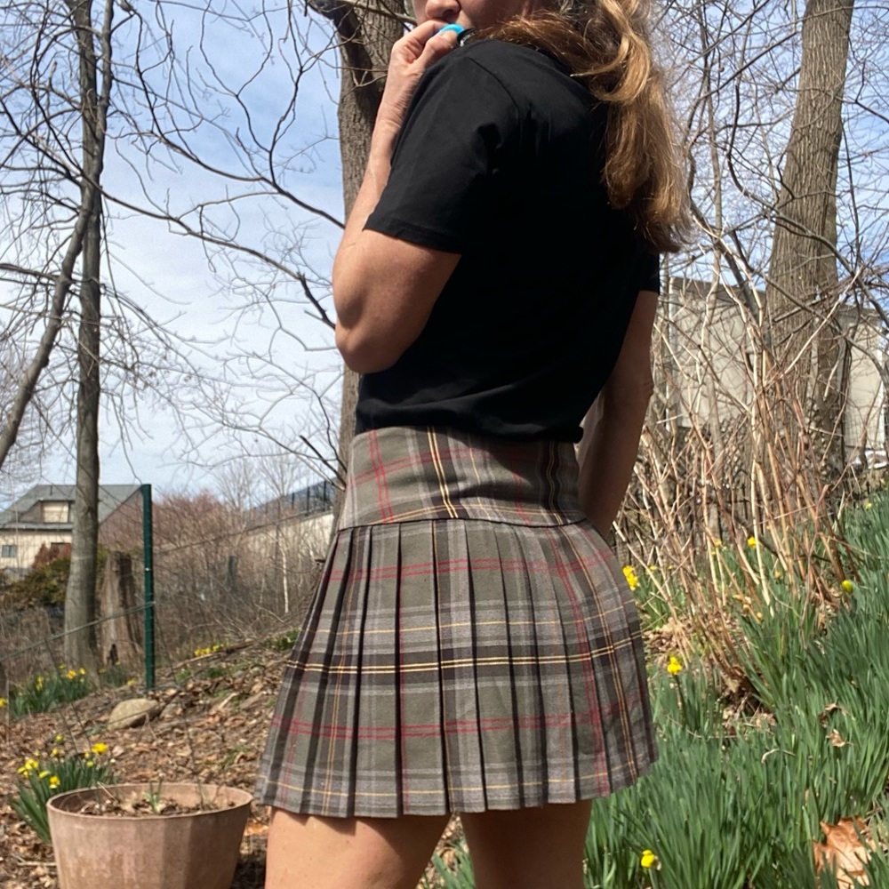 Aqua Cutest Plaid Tartan Pleated Mini Wrap Skirt Sz M - Picture 4 of 14